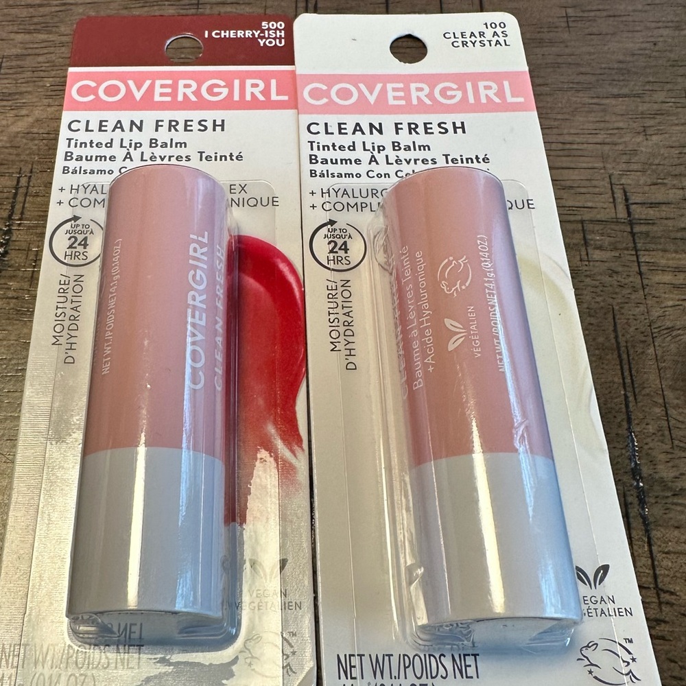 CoverGirl Lip Balm set of 2💄 Clear As Crystal & I Cherry-ish You NWT